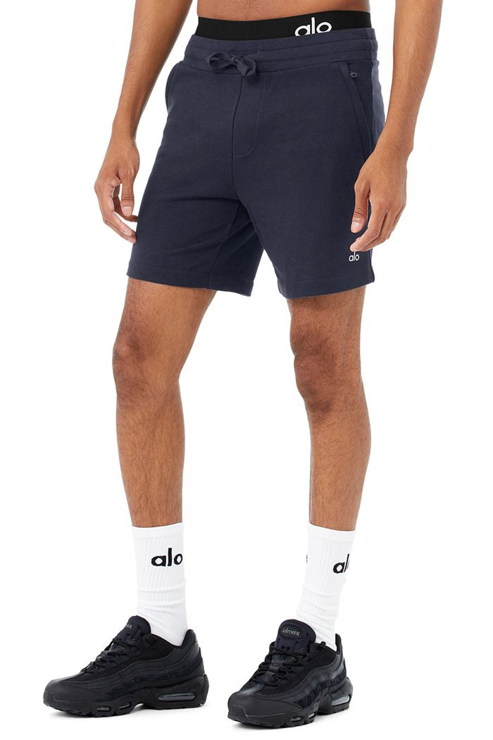 Short Alo Yoga Chill Męskie Czarne | KHADU5967