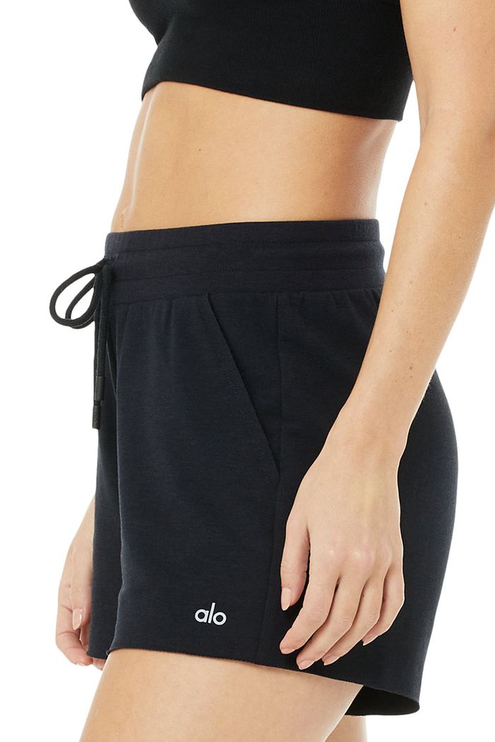 Short Alo Yoga Dreamy Damskie Czarne | DYWFA3802