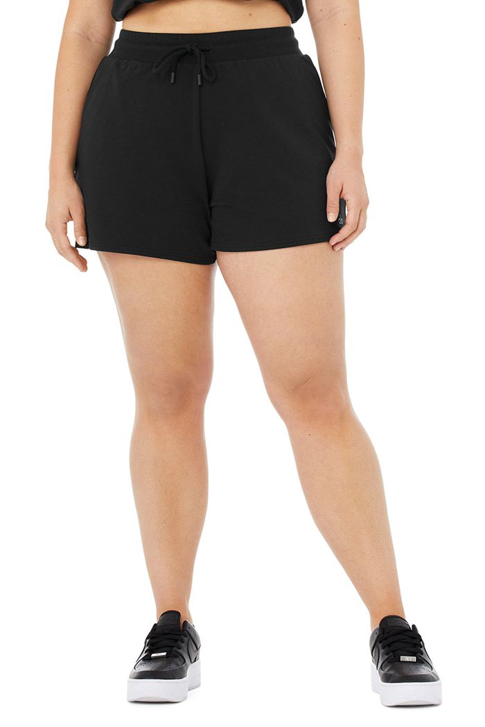 Short Alo Yoga Dreamy Damskie Czarne | DYWFA3802