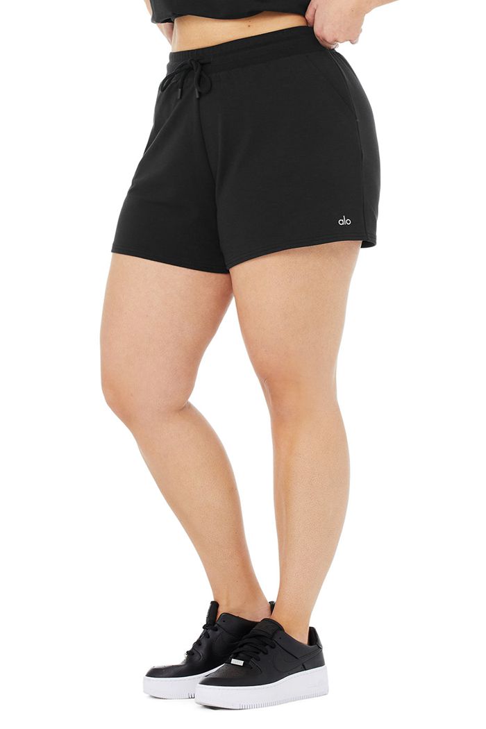 Short Alo Yoga Dreamy Damskie Czarne | DYWFA3802