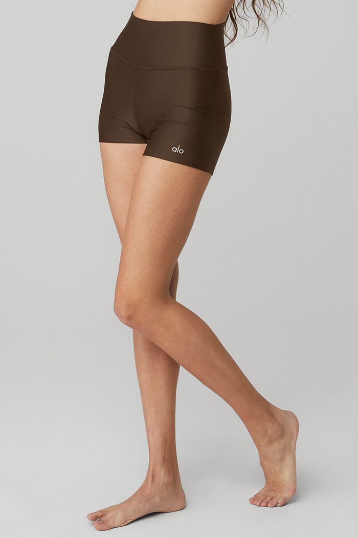 Short Alo Yoga High-Stanem Airlift Damskie Czarne | MIZTC6534