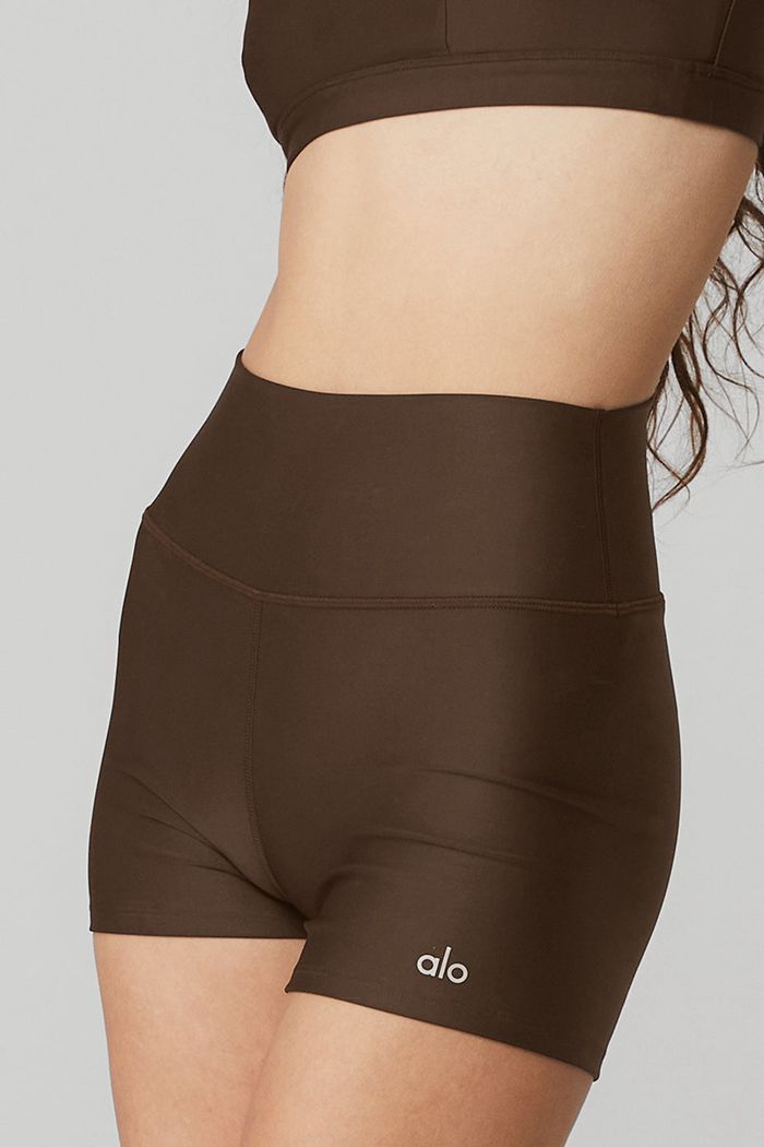 Short Alo Yoga High-Stanem Airlift Damskie Czarne | MIZTC6534