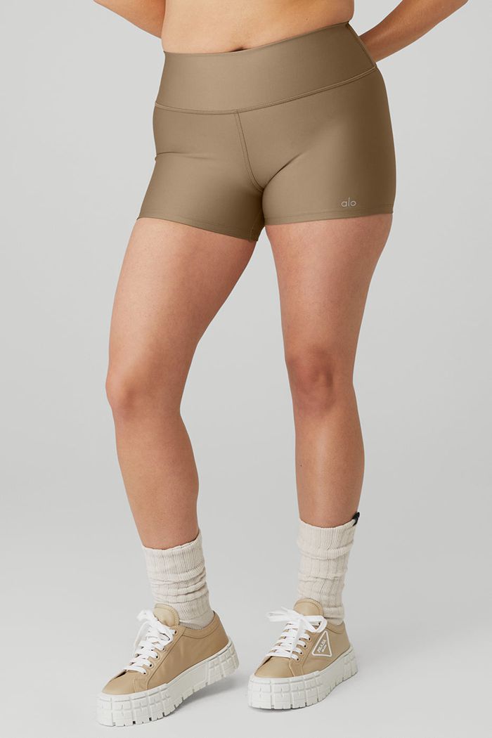 Short Alo Yoga High-Stanem Airlift Damskie Brązowe | QGEND1289