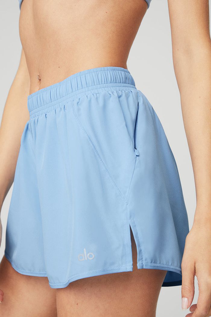 Short Alo Yoga Stride Damskie Niebieskie | TZIAK2741