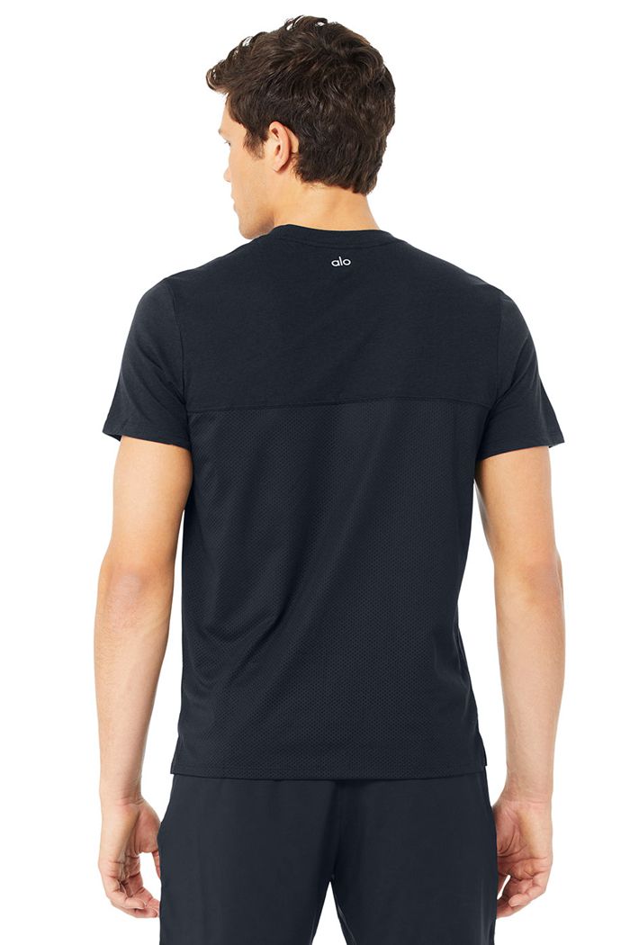 Short Sleeve Alo Yoga Airwave Tee Męskie Granatowe | FRUTX6148