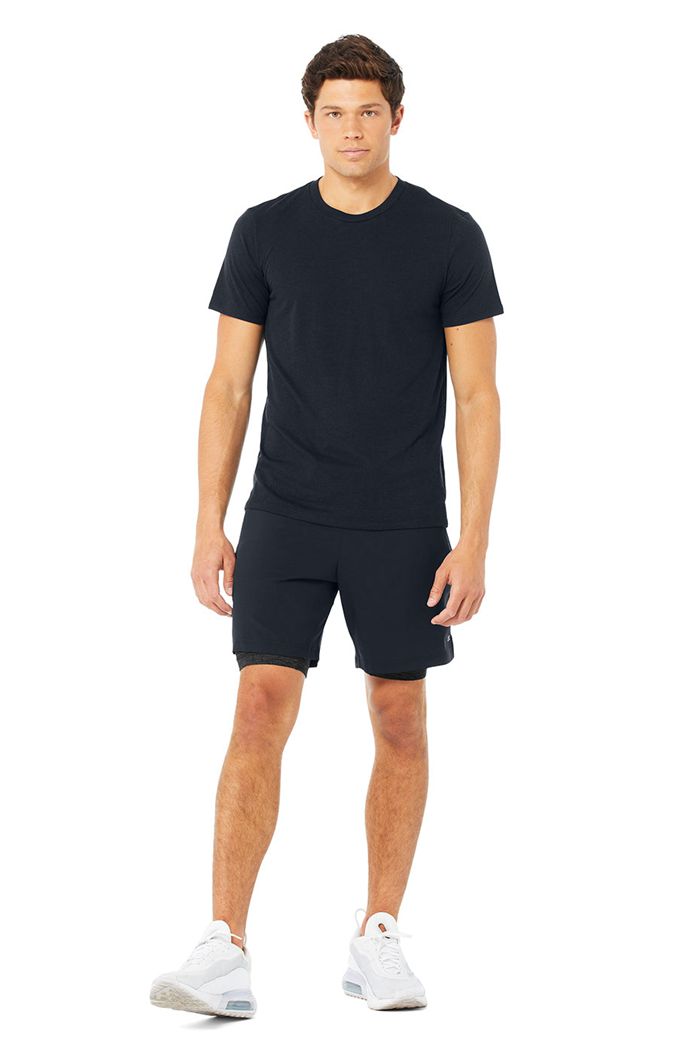 Short Sleeve Alo Yoga Airwave Tee Męskie Granatowe | FRUTX6148