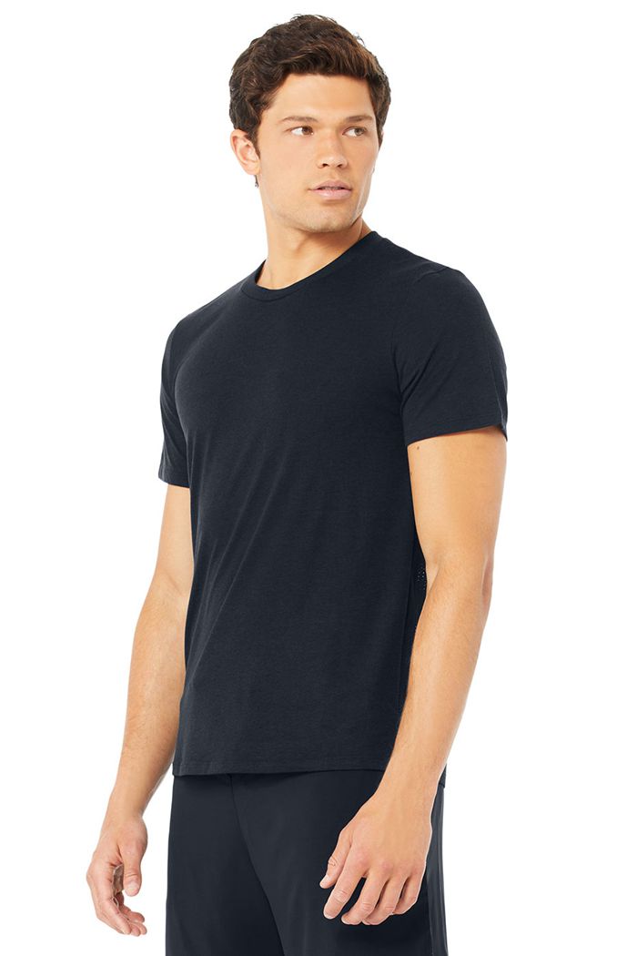 Short Sleeve Alo Yoga Airwave Tee Męskie Granatowe | FRUTX6148