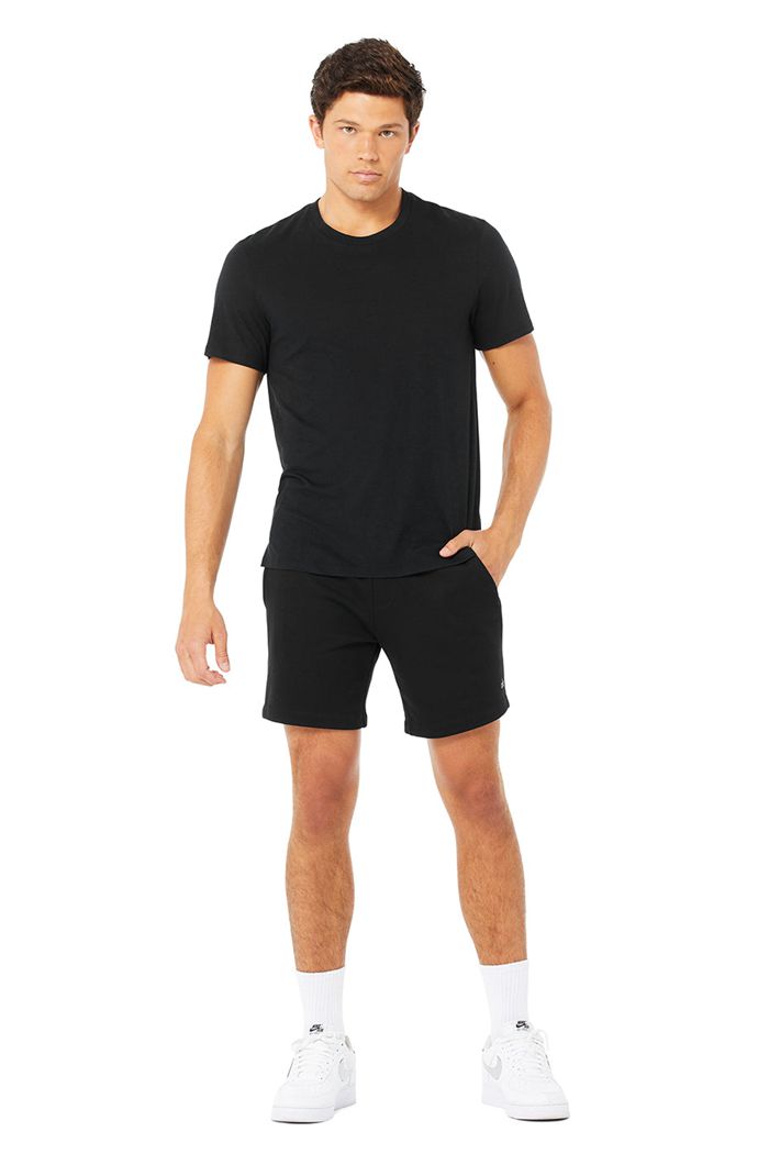 Short Sleeve Alo Yoga Airwave Tee Męskie Czarne | IPDFY3749