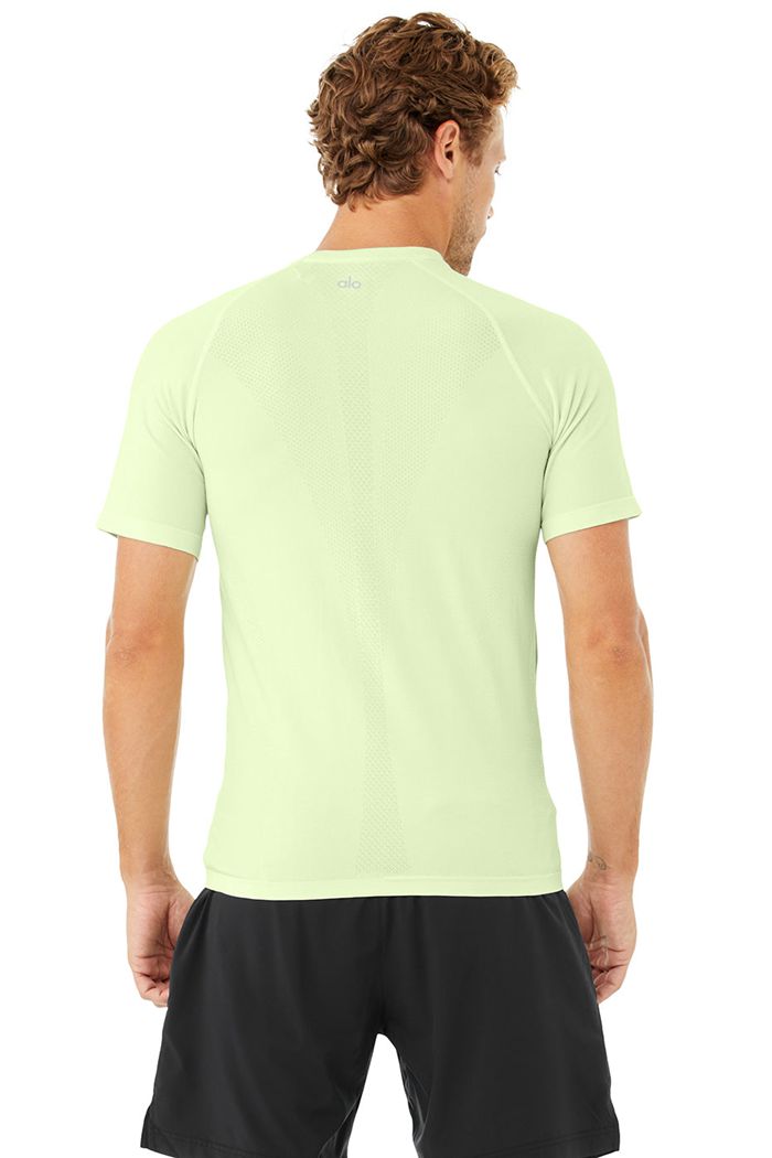 Short Sleeve Alo Yoga Amplify Seamless Tee Męskie Zielone | DBJER4026