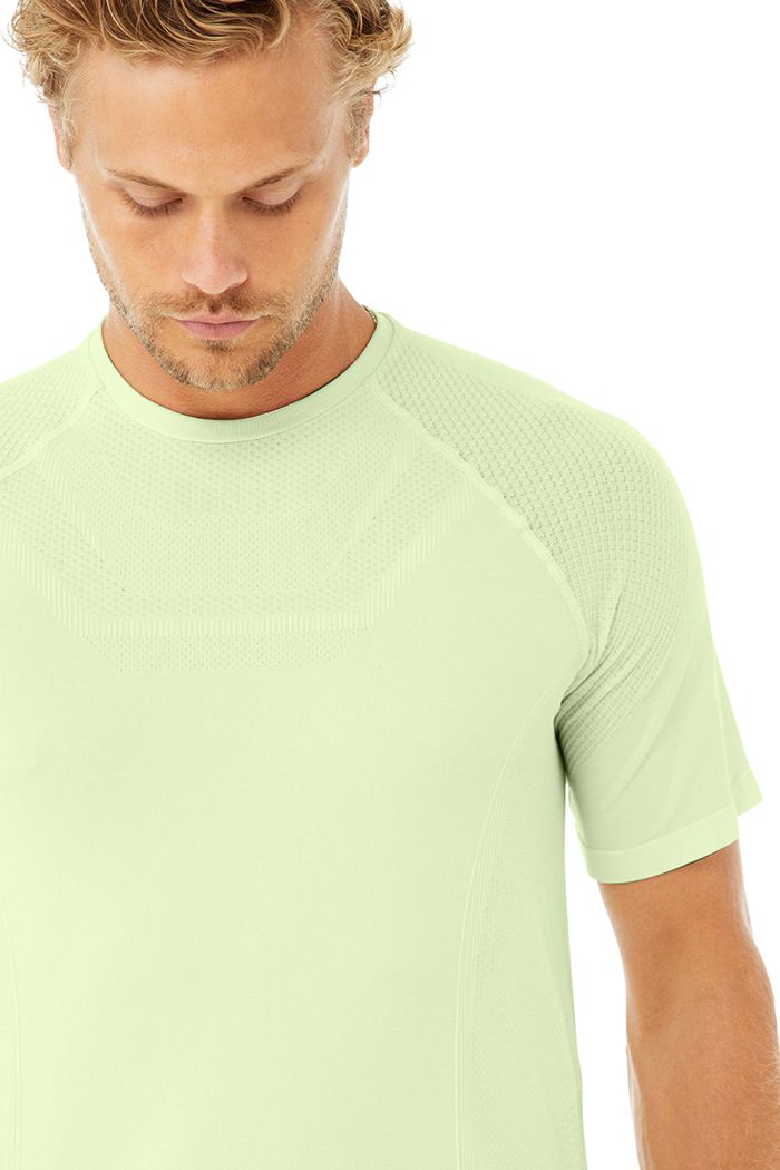 Short Sleeve Alo Yoga Amplify Seamless Tee Męskie Zielone | DBJER4026