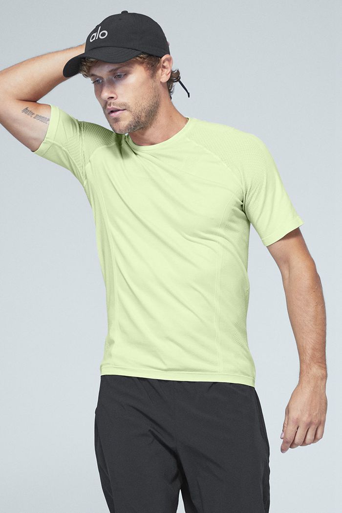 Short Sleeve Alo Yoga Amplify Seamless Tee Męskie Zielone | DBJER4026