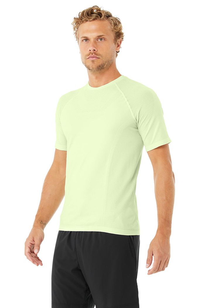 Short Sleeve Alo Yoga Amplify Seamless Tee Męskie Zielone | DBJER4026