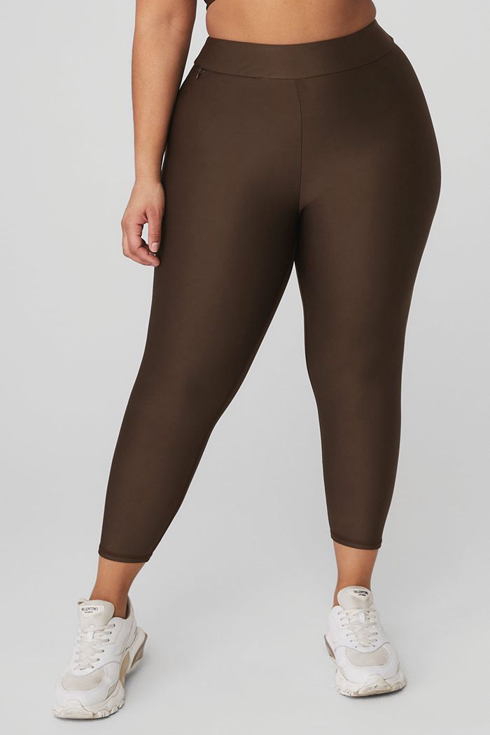 Spodnie Alo Yoga Airlift High-Stanem Conceal-Zip Capri Damskie Czarne | UXVZJ9408