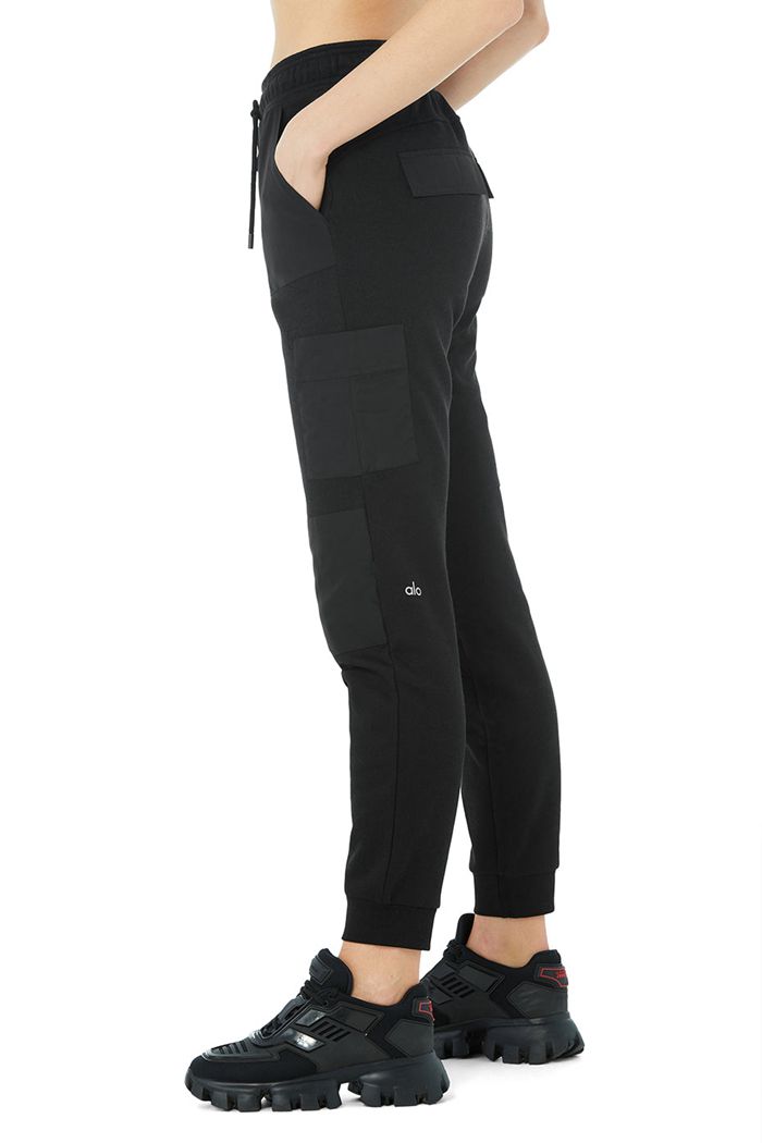 Spodnie Alo Yoga Cargo Jogger Damskie Czarne | HKSCQ2741