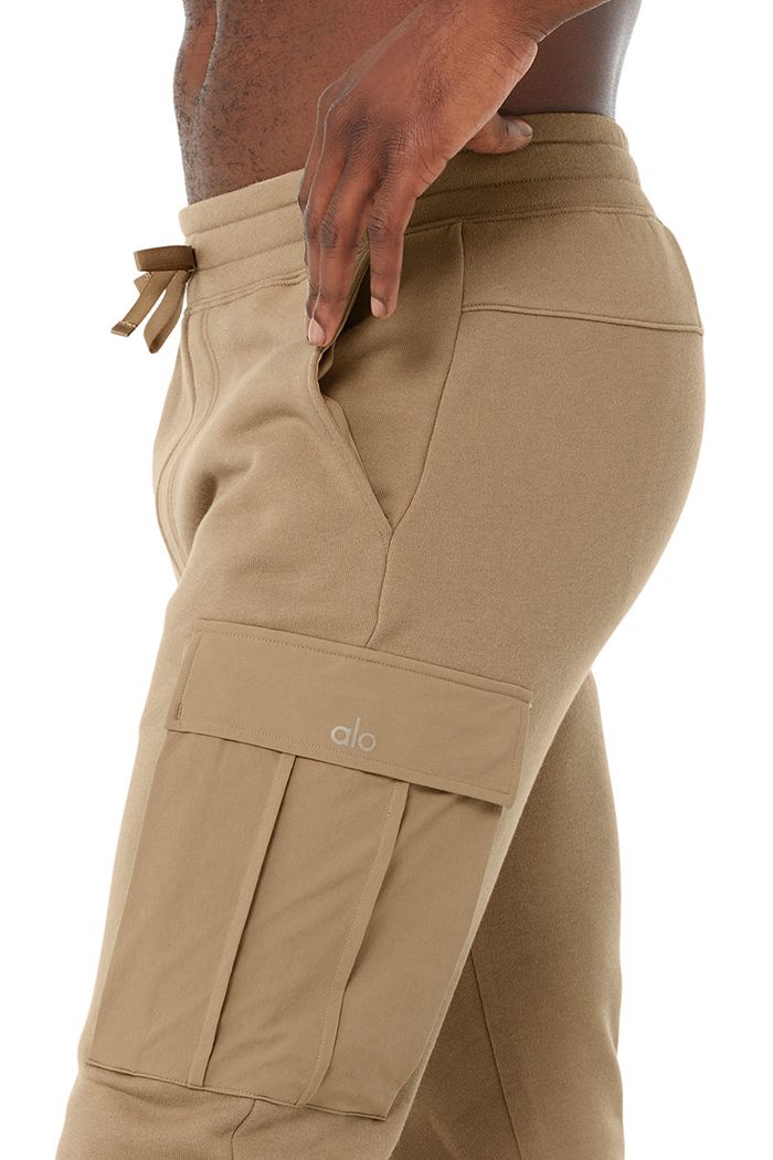 Spodnie Alo Yoga Cargo Traverse Sweat Męskie Brązowe | OSGPJ2354