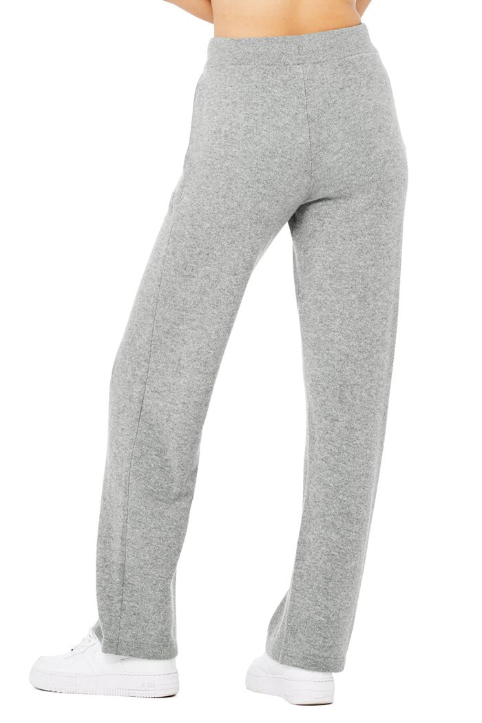 Spodnie Alo Yoga Cashmere High-Stanem Jet Set Szerokie Leg Damskie Szare | GOFNK0475