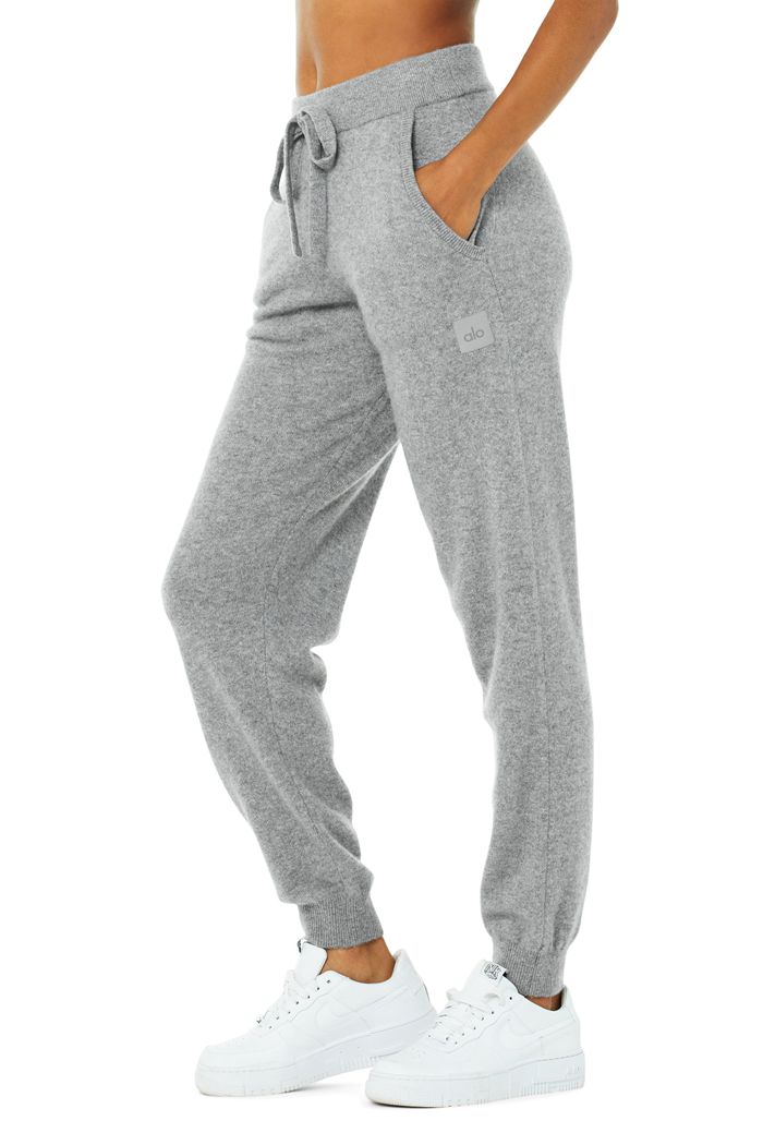 Spodnie Alo Yoga High-Stanem Cashmere Jet Set Damskie Szare | NKAVQ3586