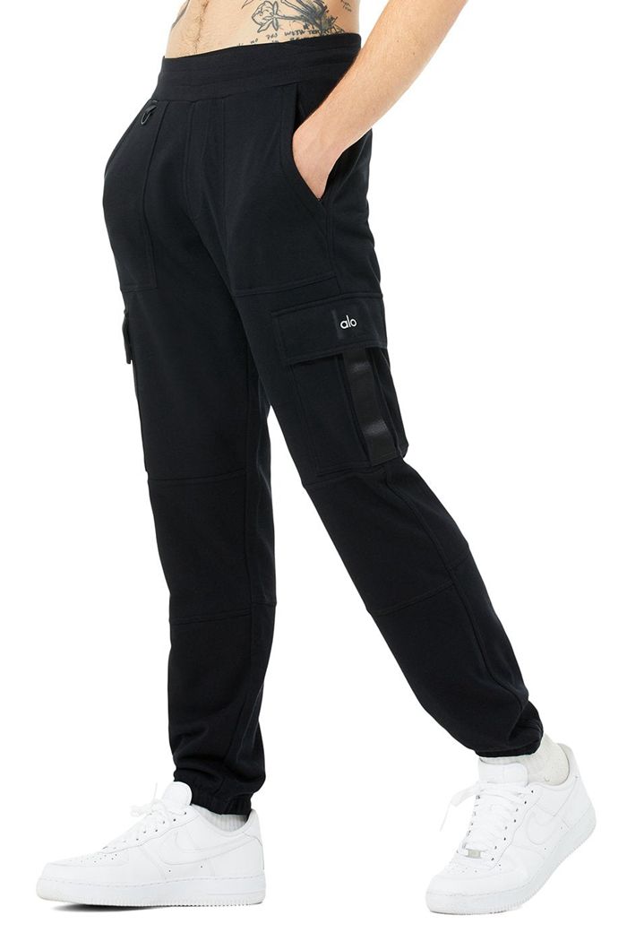 Spodnie Alo Yoga Highline Cargo Sweat Męskie Czarne | JKCML0571