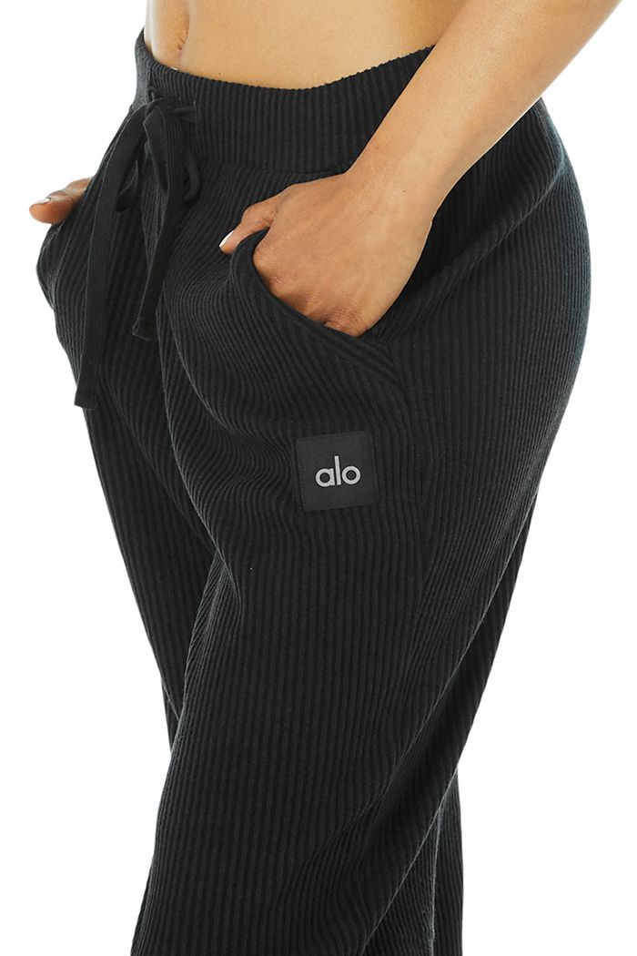 Spodnie Alo Yoga Muse Sweat Damskie Czarne | HVBYJ1865