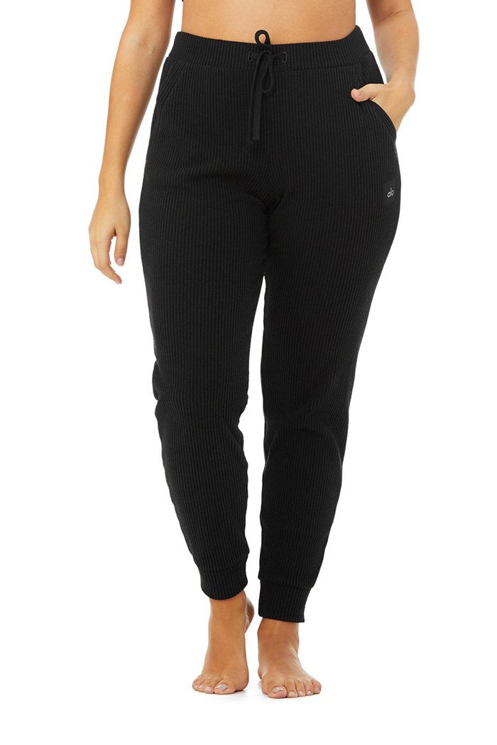 Spodnie Alo Yoga Muse Sweat Damskie Czarne | HVBYJ1865