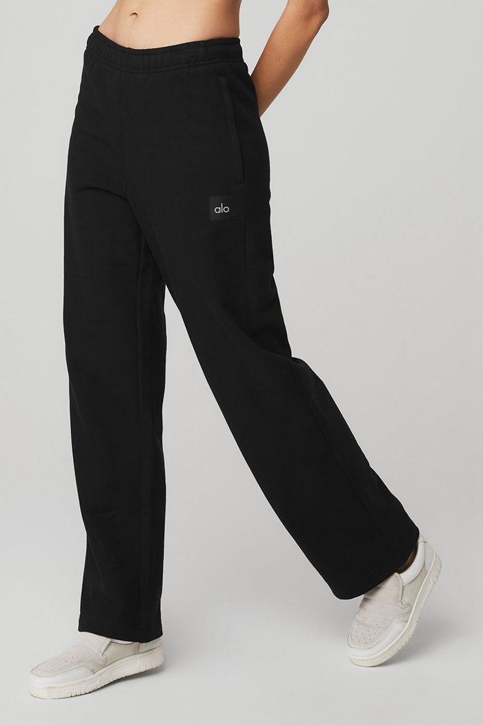 Spodnie Alo Yoga Renown Sweat Damskie Czarne | VQEYL5367