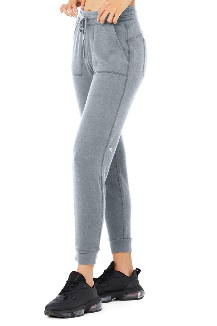 Spodnie Alo Yoga Soho Sweat Damskie Szare | NCAZG7091