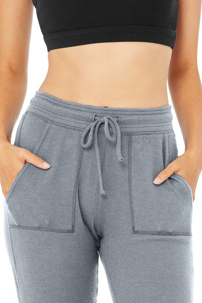 Spodnie Alo Yoga Soho Sweat Damskie Szare | NCAZG7091