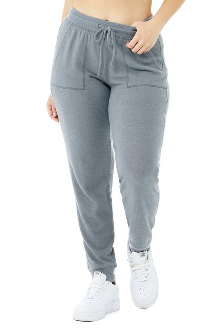 Spodnie Alo Yoga Soho Sweat Damskie Szare | NCAZG7091