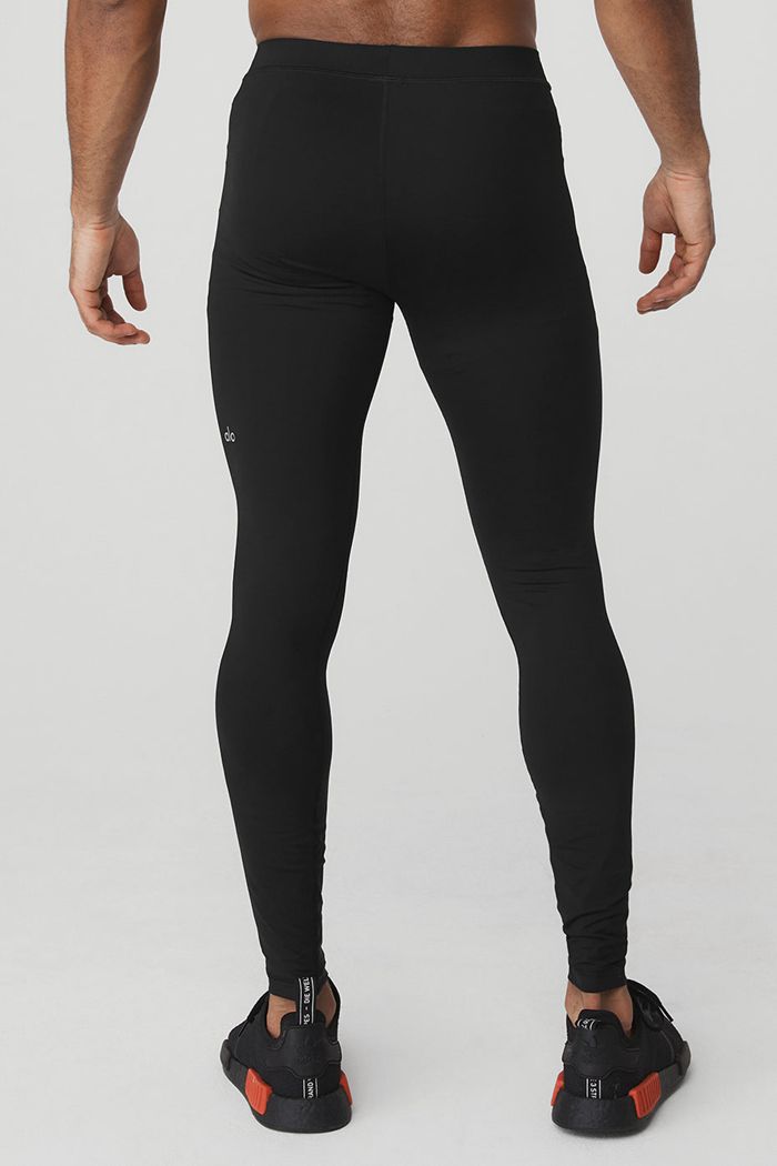 Spodnie Alo Yoga Warrior Compression Męskie Czarne | MXNJT1704