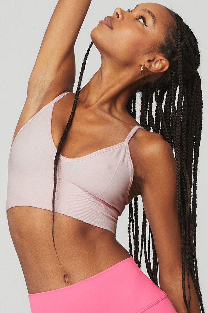 Staniki Alo Yoga Delight Bralette Damskie Różowe | LKJIE5631