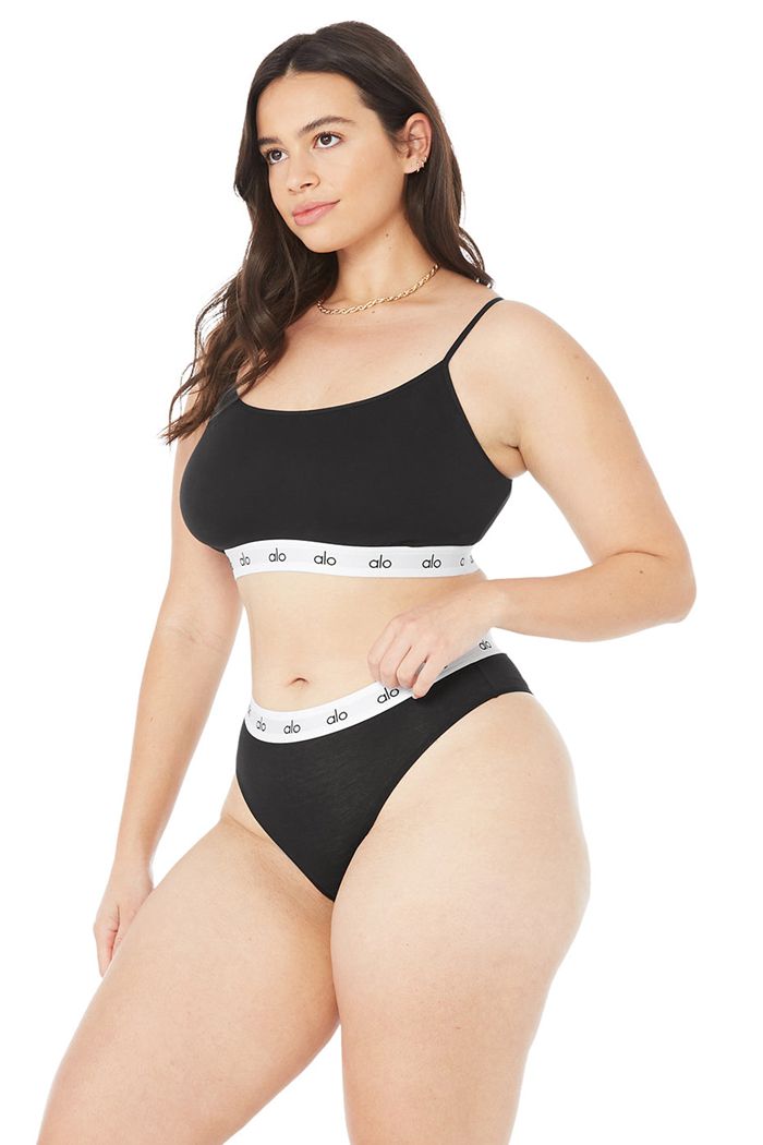 Staniki Alo Yoga Icon Cami Damskie Czarne | AKVIZ6391