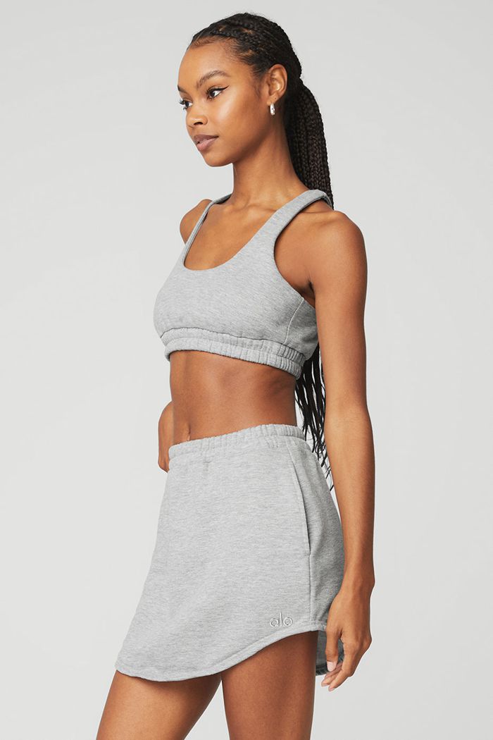 Staniki Alo Yoga Scoop Neck Sweatshirt Damskie Szare | NQBTR8730