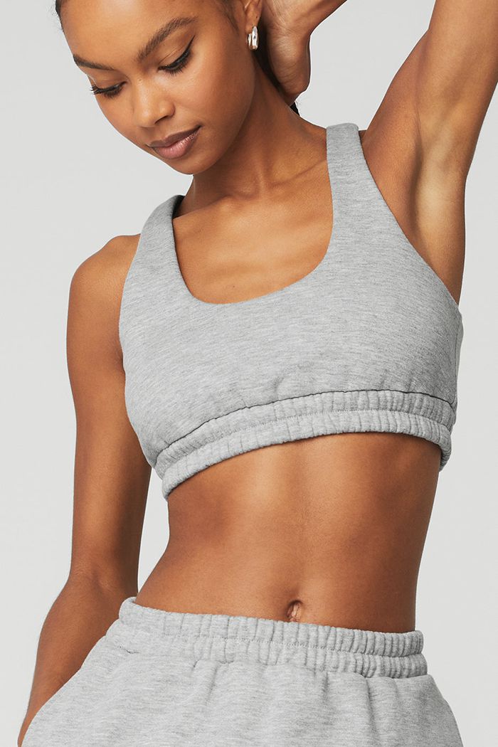 Staniki Alo Yoga Scoop Neck Sweatshirt Damskie Szare | NQBTR8730