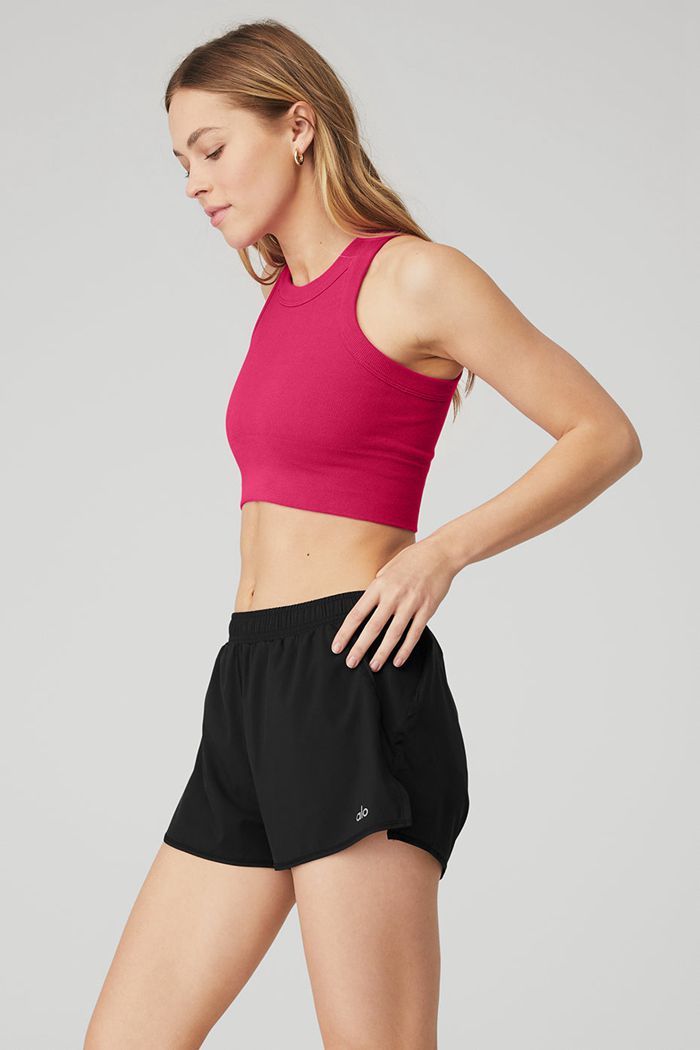 Staniki Alo Yoga Seamless Delight High Neck Damskie Czerwone | SEGCL0659