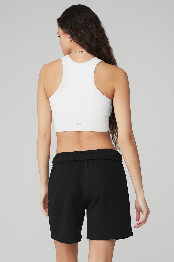 Staniki Alo Yoga Seamless Delight High Neck Damskie Białe | UOZIY6159