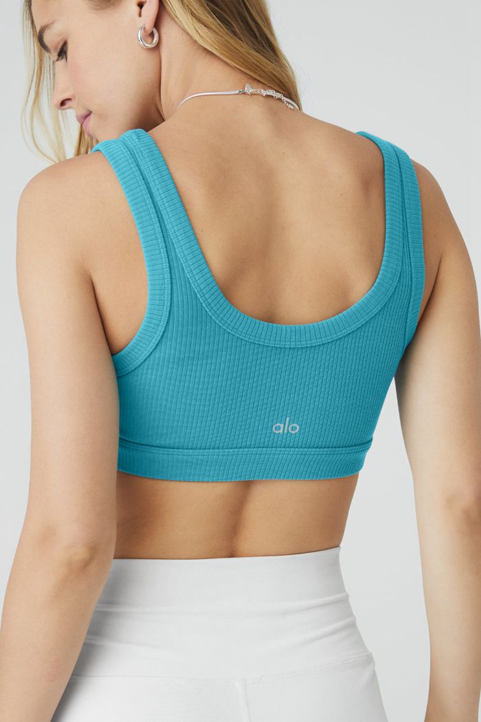 Staniki Alo Yoga Wellness Damskie Niebieskie | WHYUF4290