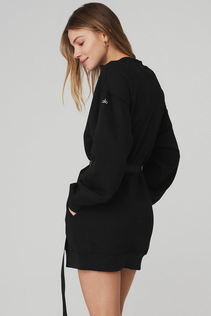 Sukienki Alo Yoga Cityscape Sweatshirt Damskie Czarne | DHXGO6157