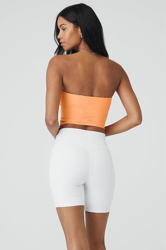 Tank Tops Alo Yoga Alosoft Convertible Sunkissed Bandeau Damskie Pomarańczowe | ELXCF2640