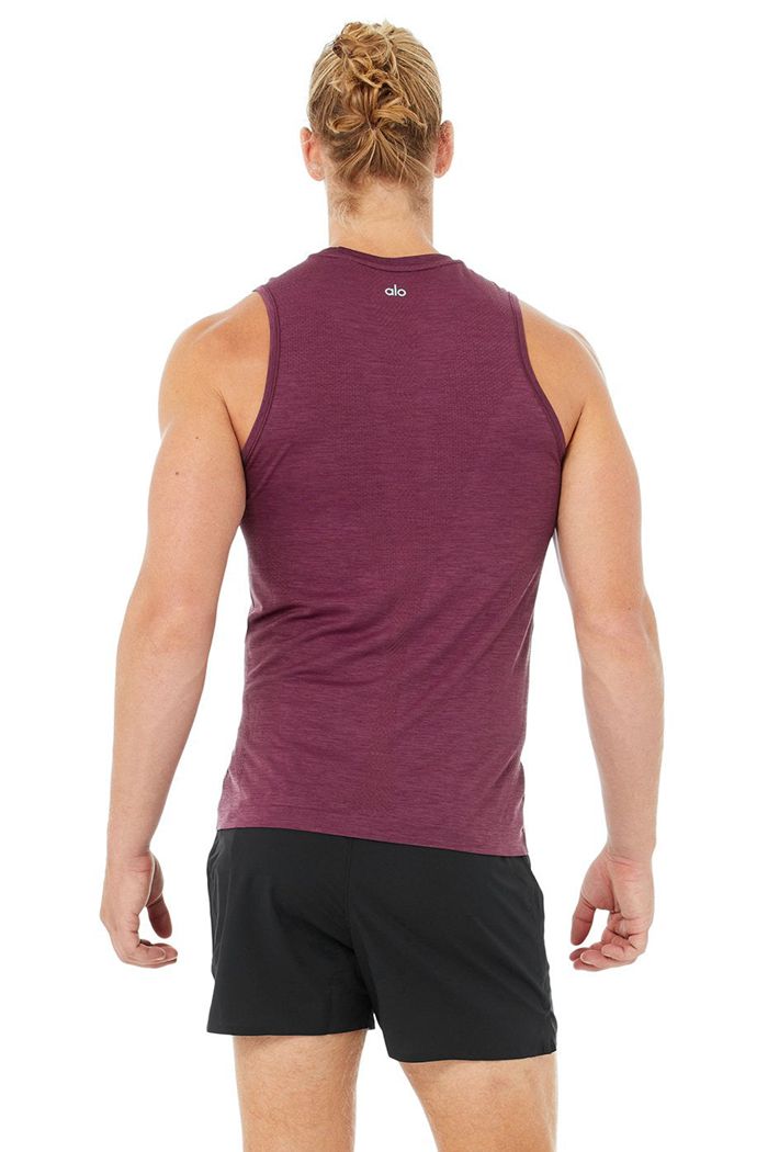 Tank Tops Alo Yoga Amplify Seamless Muscle Męskie Czerwone | HSCVA1240