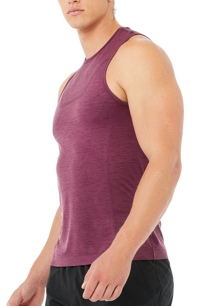 Tank Tops Alo Yoga Amplify Seamless Muscle Męskie Czerwone | HSCVA1240