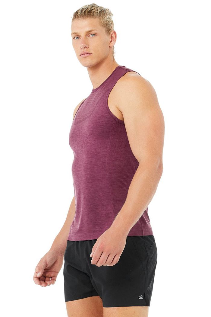 Tank Tops Alo Yoga Amplify Seamless Muscle Męskie Czerwone | HSCVA1240