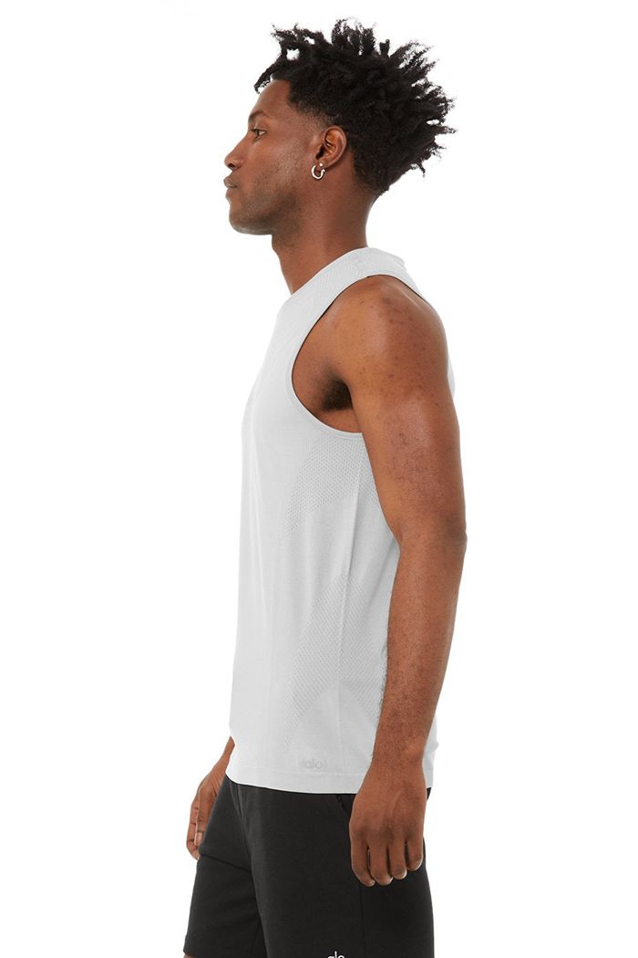 Tank Tops Alo Yoga Amplify Seamless Muscle Męskie Szare | UWKPG0379