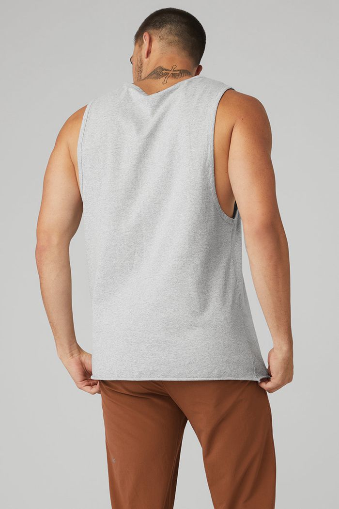 Tank Tops Alo Yoga Society Męskie Szare | NRPLX6593