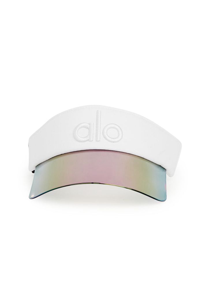 Visor Alo Yoga Solar Damskie Białe | OAWGI2943